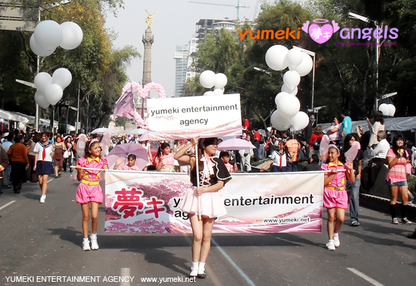 Yumeki Angels en Desfile 400 años mexico japon paseo de la reforma
